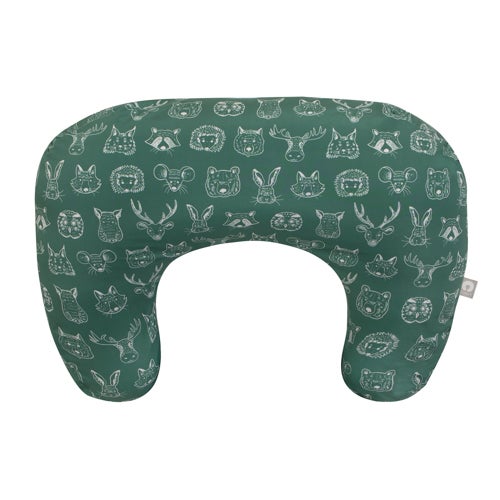 Boppy New Nursing Pillow Green Forest Animal Sketches