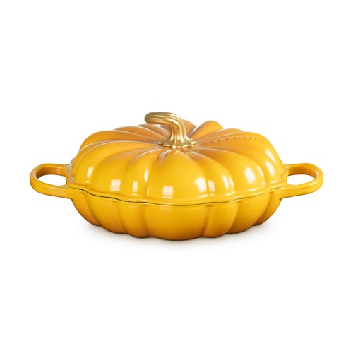 2.75qt Signature Cast Iron Pumpkin Braiser w/ Gold Stem Lid Nectar