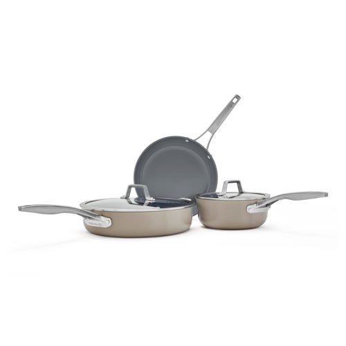 Premier Ceramic Nonstick 5pc Cookware Set Mushroom