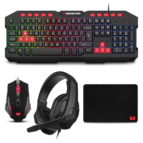 Campaign Gaming Bundle - Keyboard/Mouse/Headset/Mousepad Black