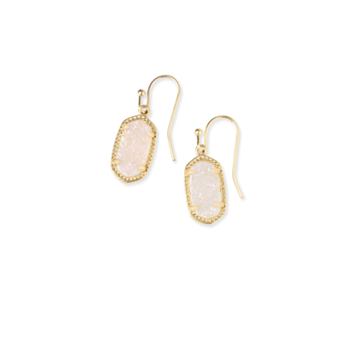 Kendra Scott Lee Gold Drop Earrings in Iridescent Drusy