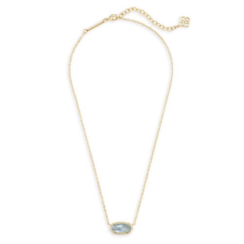 Kendra Scott Elisa Gold Pendant Necklace in Light Blue Illusion