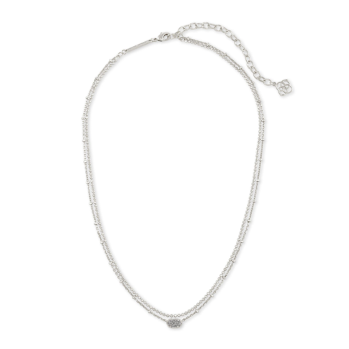 Kendra Scott Emilie Silver Multi Strand Necklace in Platinum Drusy