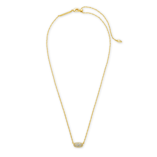 Kendra Scott Grayson Gold Pendant Necklace in White Crystal
