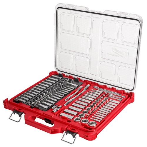 106pc 1/4" & 3/8" Metric & SAE Ratchet & Socket Set w/ Packout Low-Profile Organizer