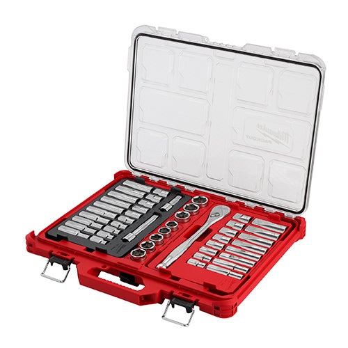 47pc 1/2" Drive Ratchet & Socket Set w/ PACKOUT Low-Profile Organizer