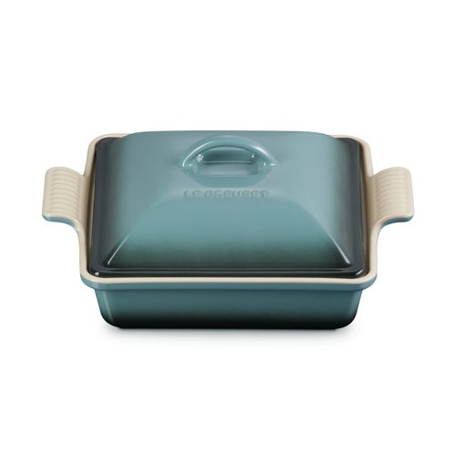 2qt Heritage Stoneware Shallow Covered Casserole Ocean