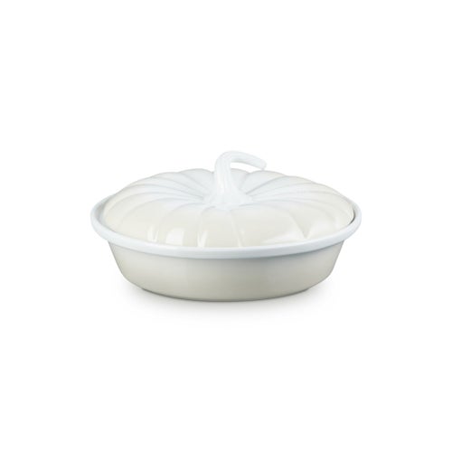 9" Stoneware Pumpkin Baker w/ Lid Meringue