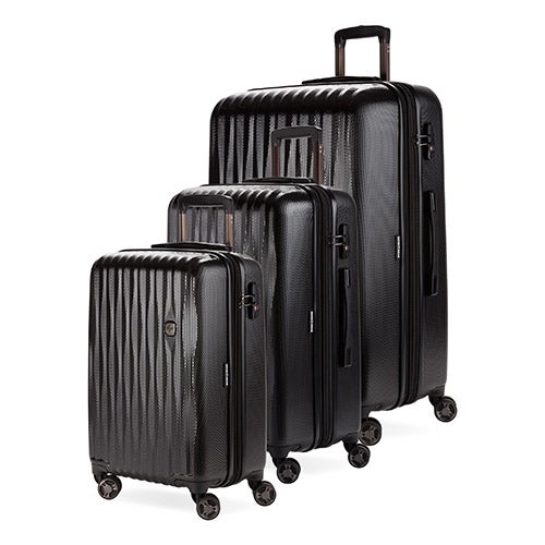 7272 Energie 3pc Expandable Hardside Spinner Set Black