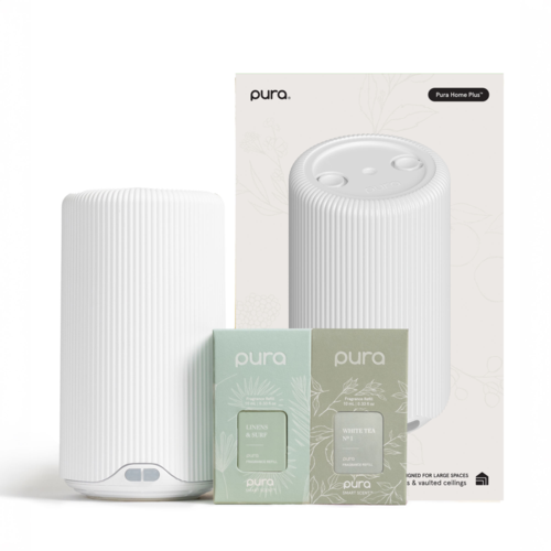 pura Home Plus Diffuser Set with White Tea No. 1 and Linens & Surf by pura