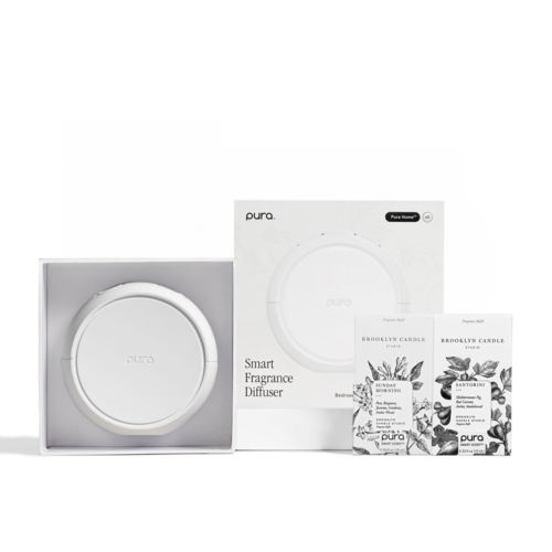 pura Home 5th Gen Diffuser Set with Santorini and Sunday Morning by Brooklyn Candle Studio