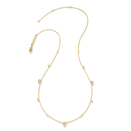 Kendra Scott Davie 18K Gold Vermeil Trio Strand Necklace in White Sapphire
