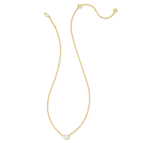 Kendra Scott Cailin Gold Pendant Necklace in White Crystal