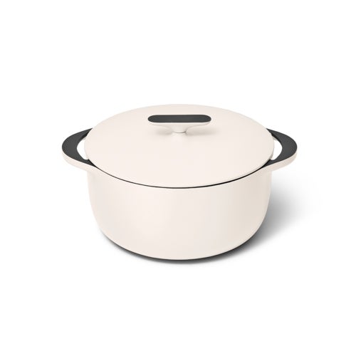 6.5qt Enameled Cast Iron Dutch Oven w/ Flat Lid Cream