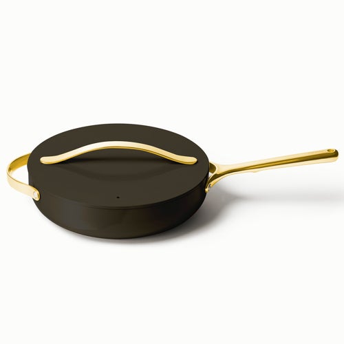 3qt Iconics Nonstick Ceramic Saute Pan w/ Lid, Black/Gold