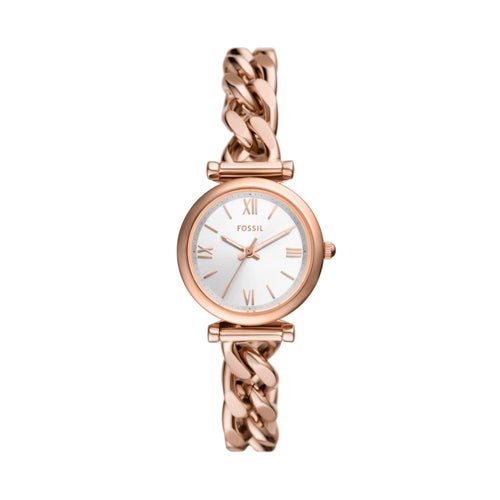 Ladies Carlie Rose Gold-Tone Stainless Steel Watch Silver Dial