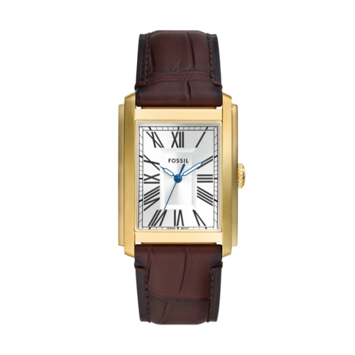 Fossil Men's Carraway Three-Hand Brown Croco Leather Watch