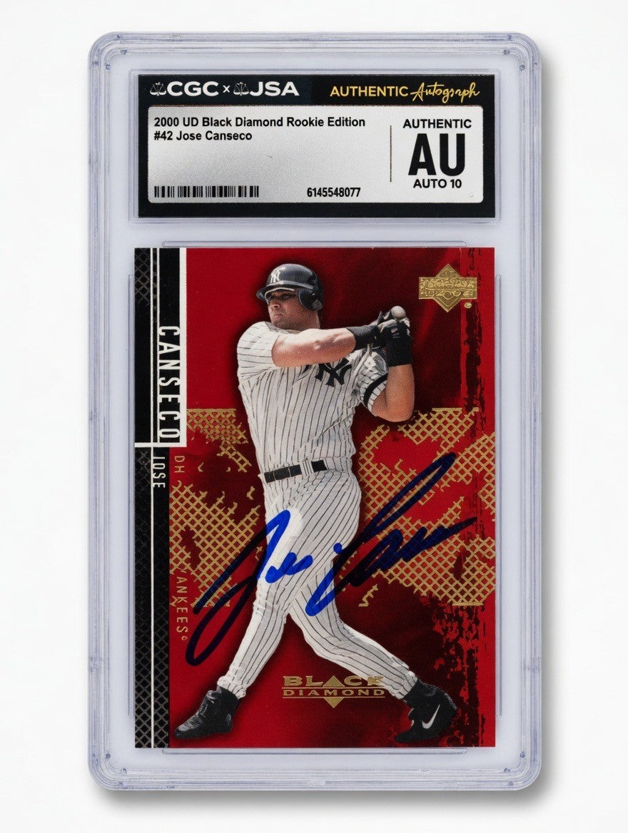 Jose Canseco - 2000 UD Black Diamond Rookie Edition Auto 10