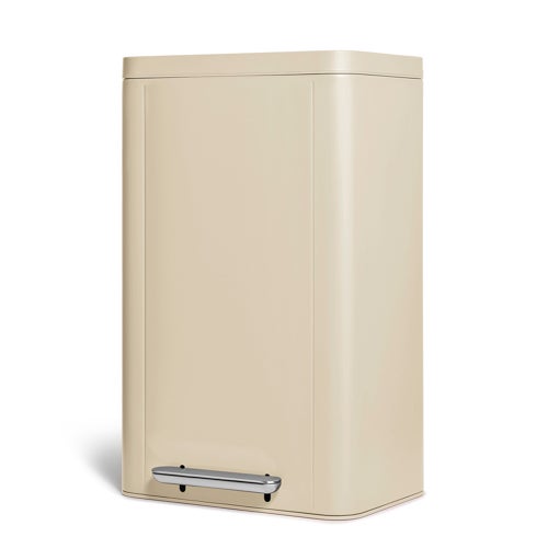 45L Rectangular Step Trash Can Cream