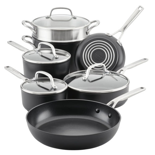 KITCHENAID 11-PIECE HARD ANODIZED INDUCTION COOKWARE SET