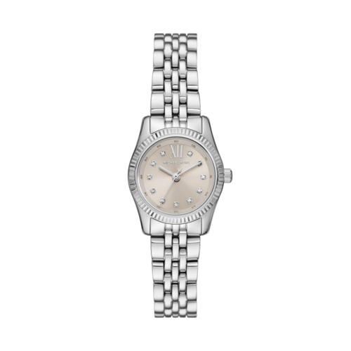 Michael Kors Women's Petite Lexington Pave Silver-Tone Watch