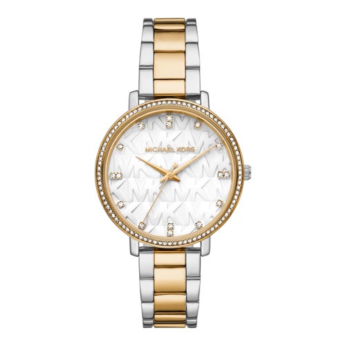 Ladies Pyper Quartz Crystal Two-Tone Stainless Steel Watch White Dial