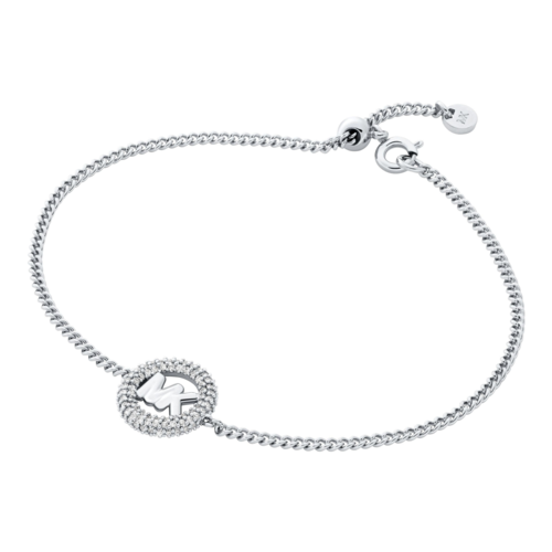 Michael Kors Logo Charm Slider Bracelet in Silver