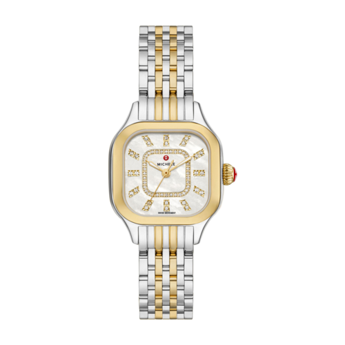 Michele Meggie Two-Tone 18K Gold-Plated Diamond Dial Watch