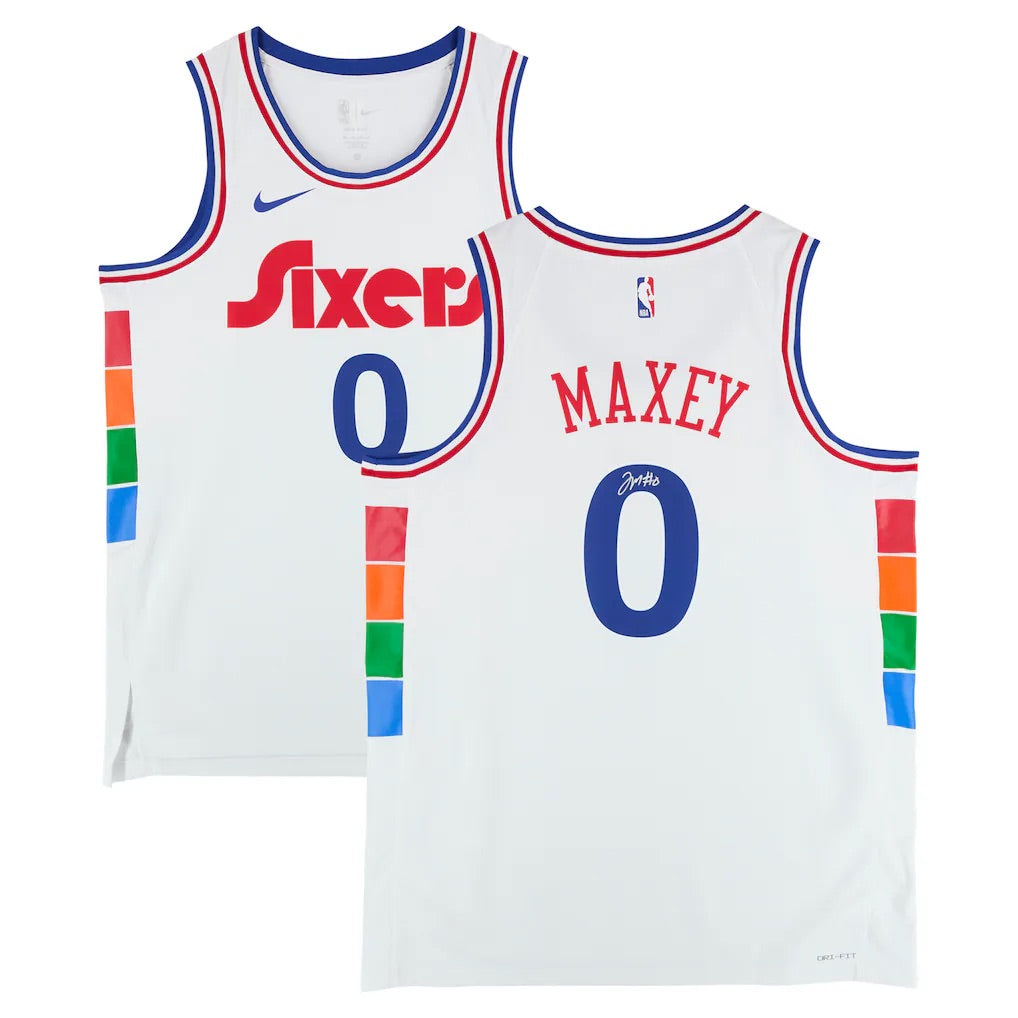 Tyrese Maxey - White - Autographed Jersey