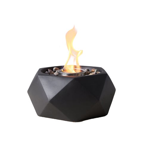 Geo Tabletop Fire Bowl Black