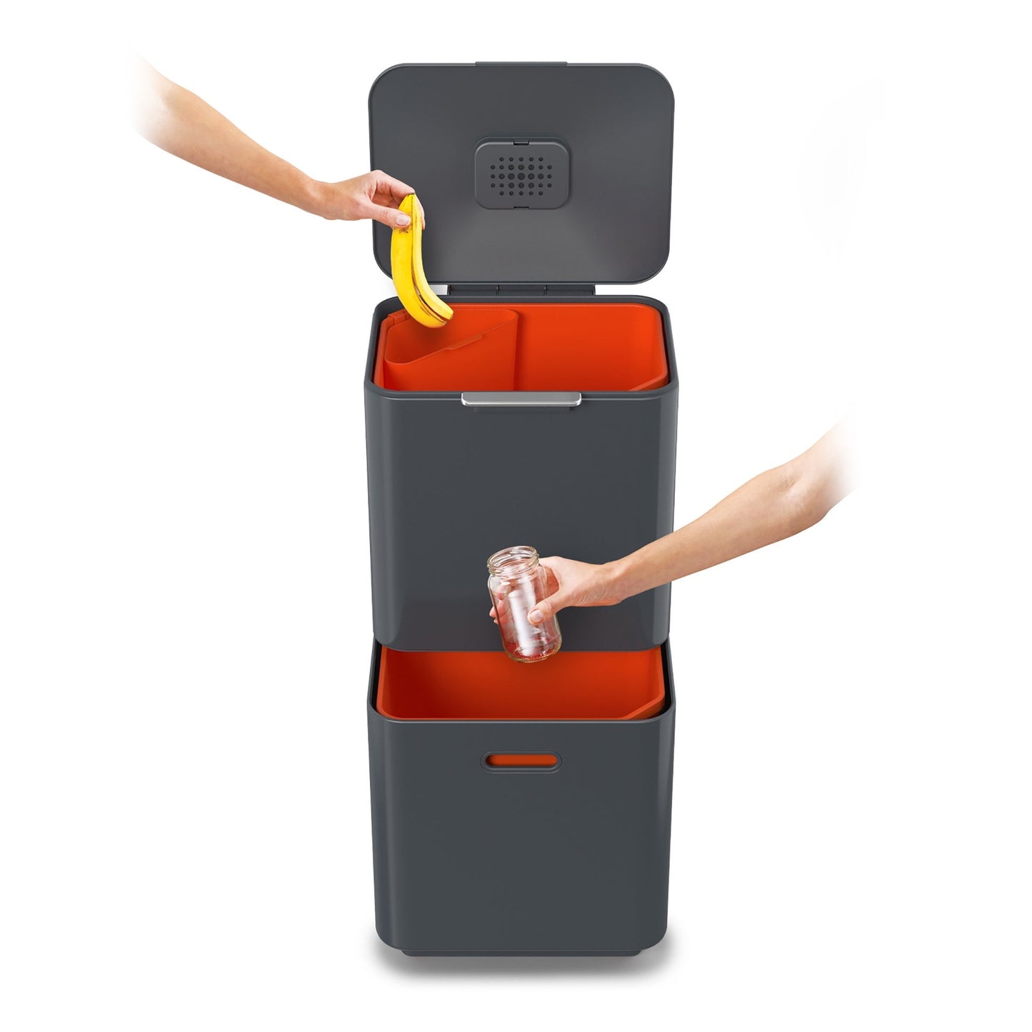 TITAN TOTEM 60L WASTE & RECYCLING UNIT GRAY