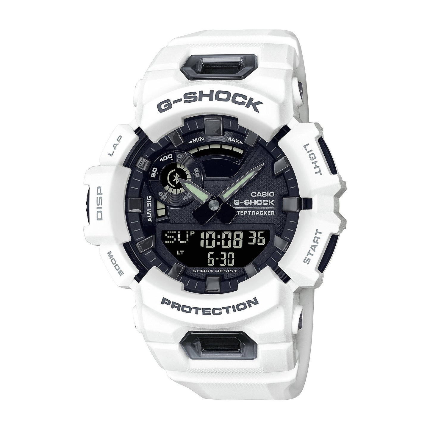 MENS G-SQUAD SMARTPHONE LINK WHITE RESIN SMARTWATCH BLACK DIAL