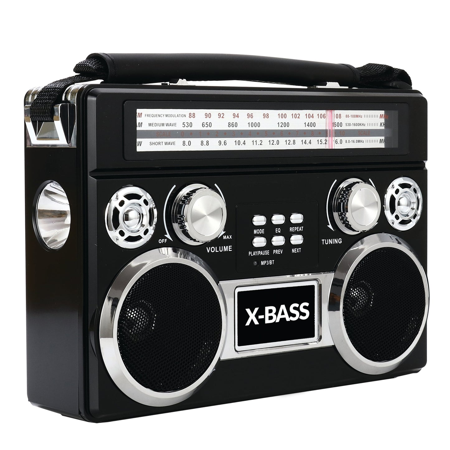 PORTABLE 3 BAND RADIO W/ BLUETOOTH & FLASHLIGHT