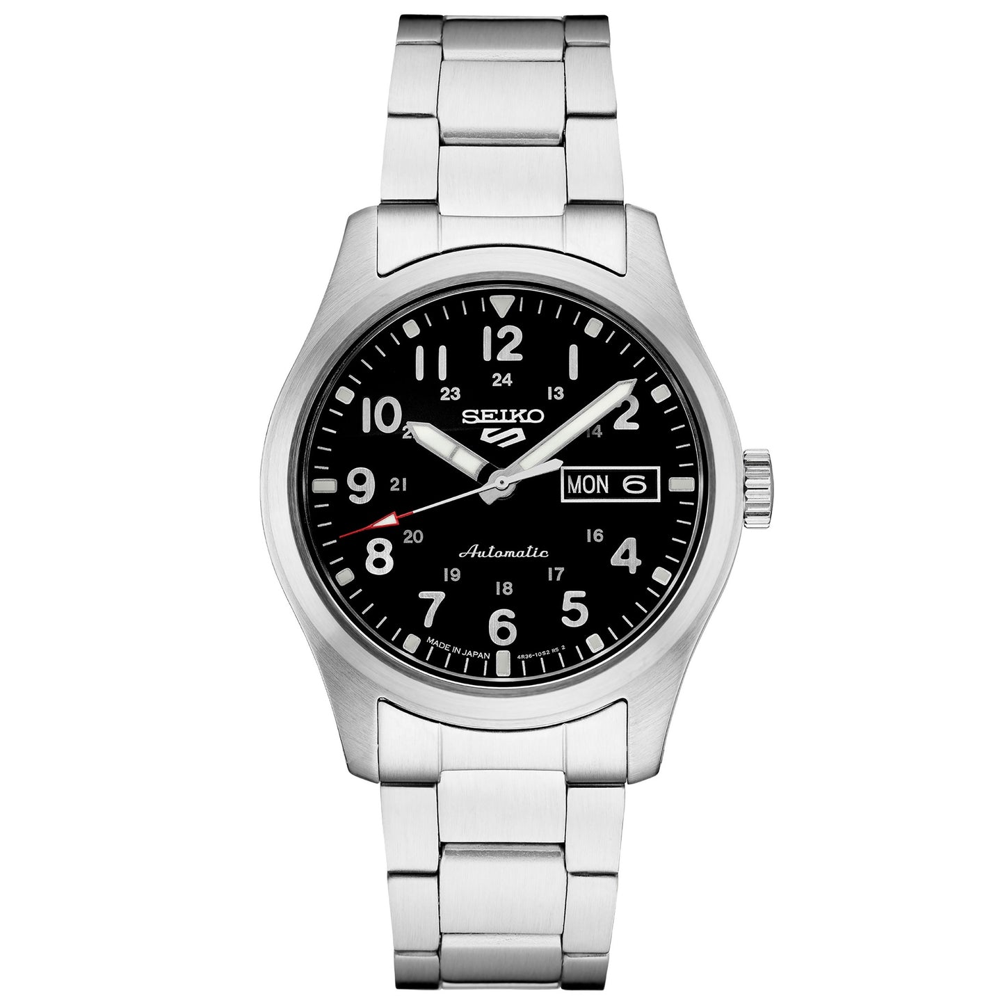 MENS SEIKO 5 SPORT AUTOMATIC STAINLESS STEEL WATCH DIAL