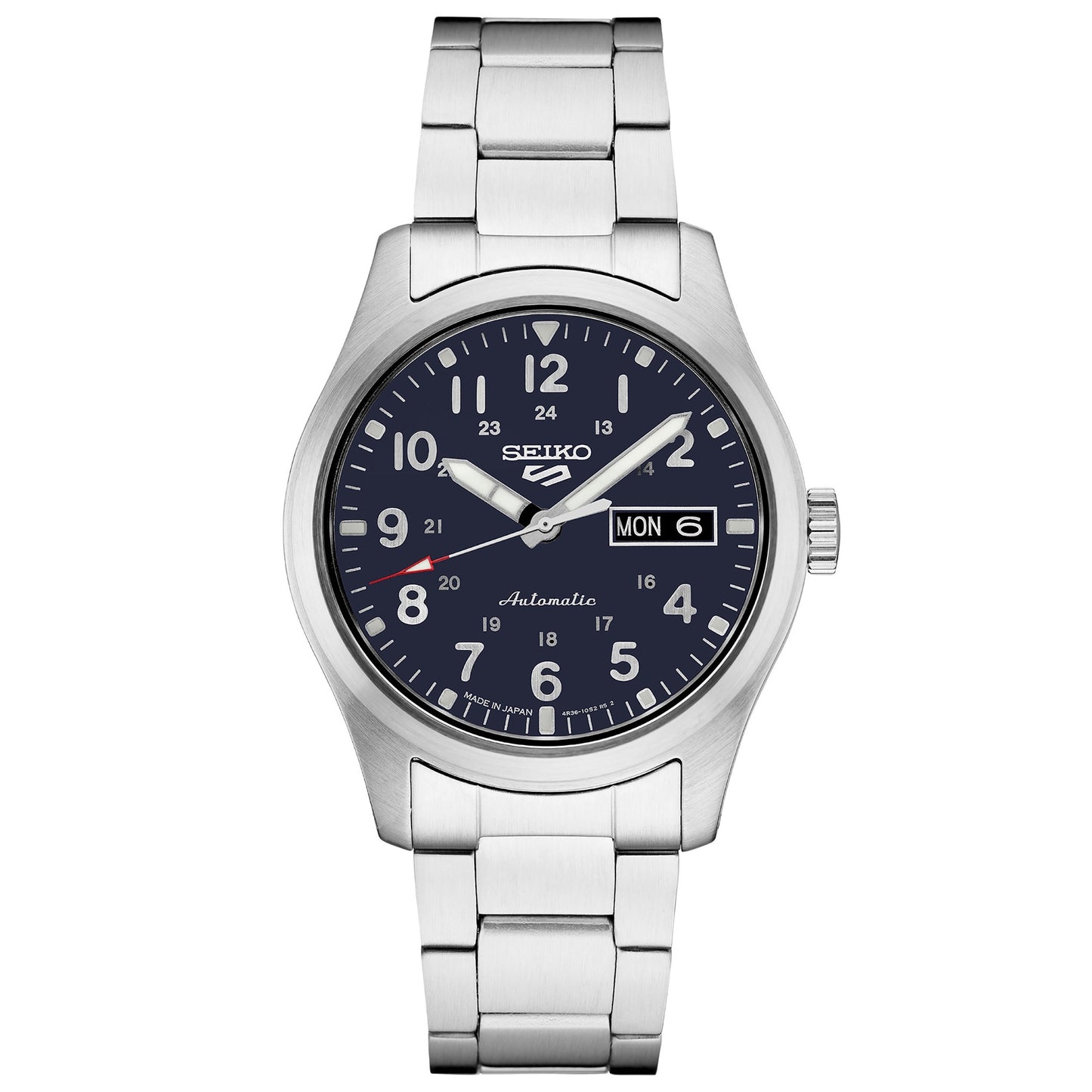 MENS SEIKO 5 SPORT AUTOMATIC STAINLESS STEEL WATCH DIAL