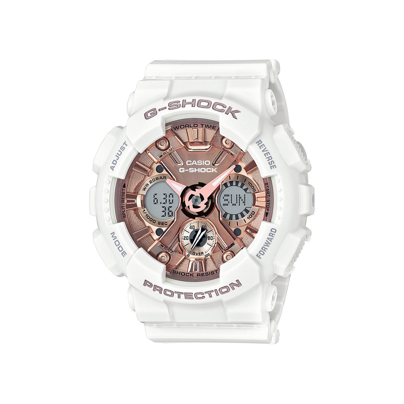 LADIES G-SHOCK S SERIES ANALOG/DIGITAL WATCH METALLIC DIAL