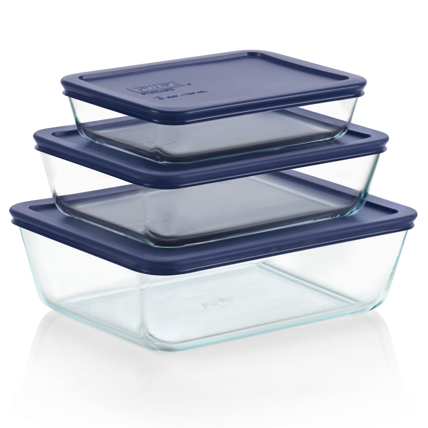 6PC SIMPLY STORE RECTANGULAR GLASS STORAGE SET