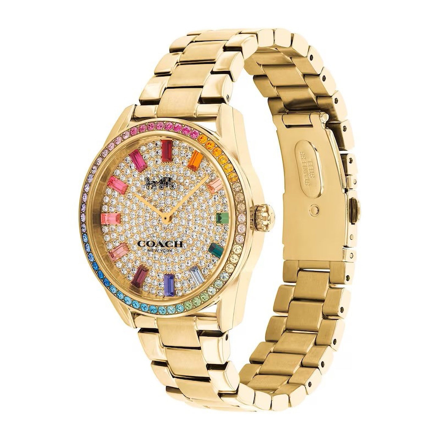 LADIES PRESTON STAINLESS STEEL WATCH CRYSTAL DIAL