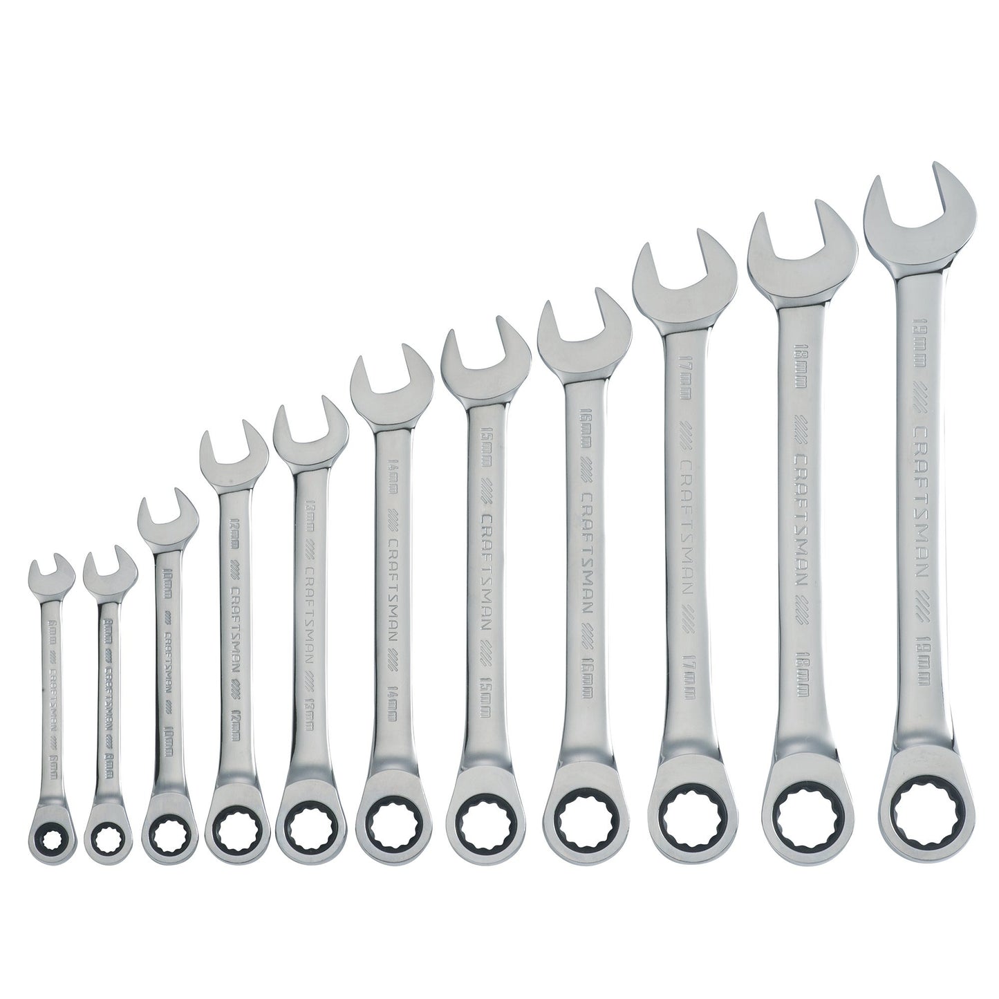 11PC MM RATCHETING COMBINATION WRENCH SET