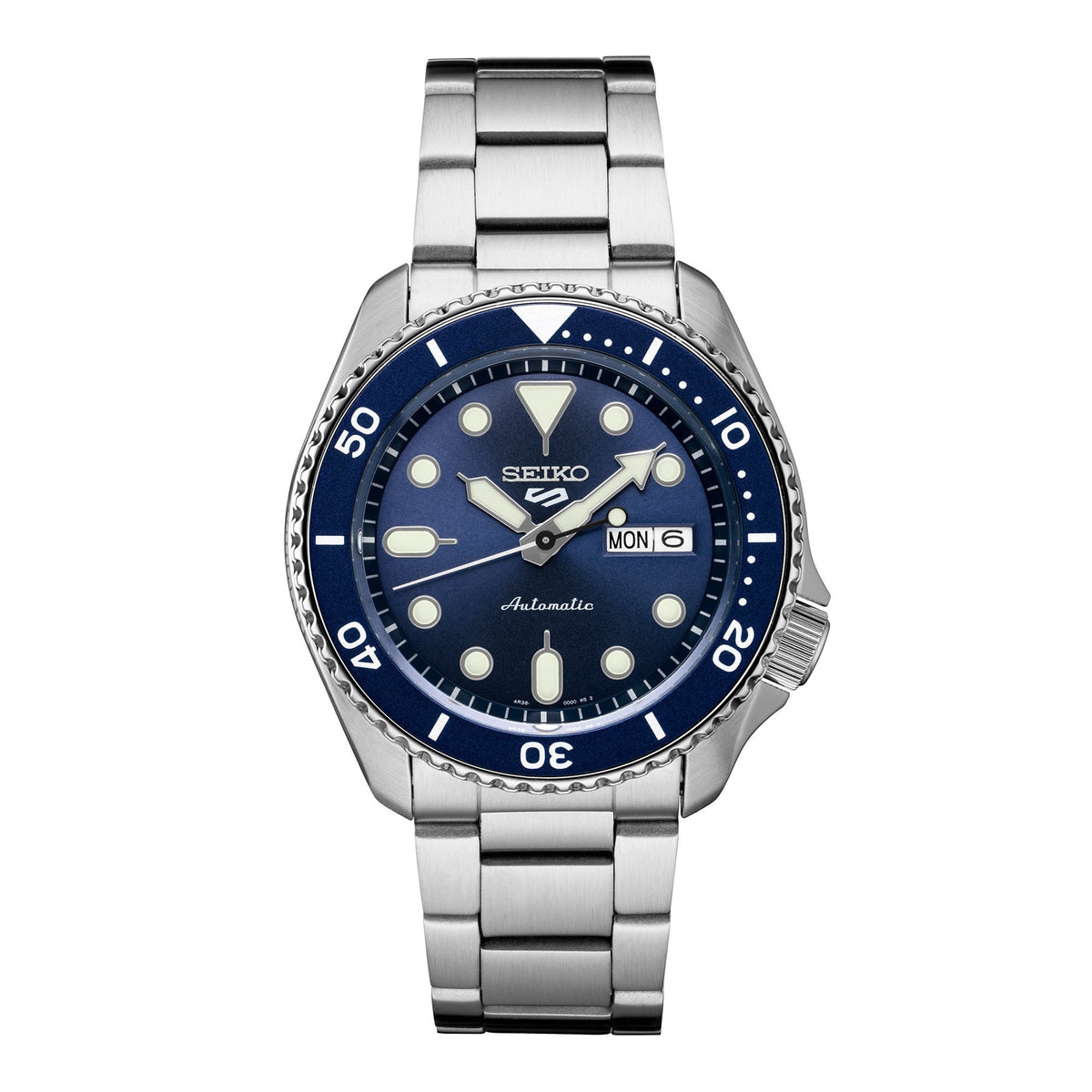 MENS SEIKO 5 SPORT AUTOMATIC STAINLESS STEEL WATCH DIAL