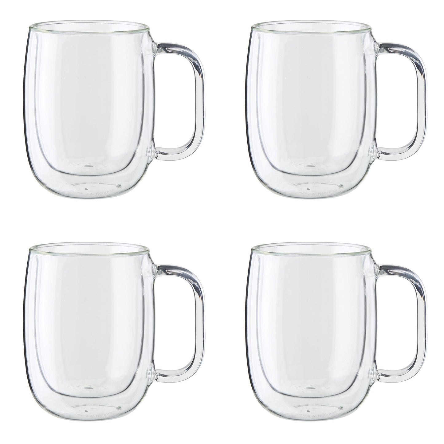 SORRENTO 4PC DOUBLE WALL GLASS COFFEE MUG SET