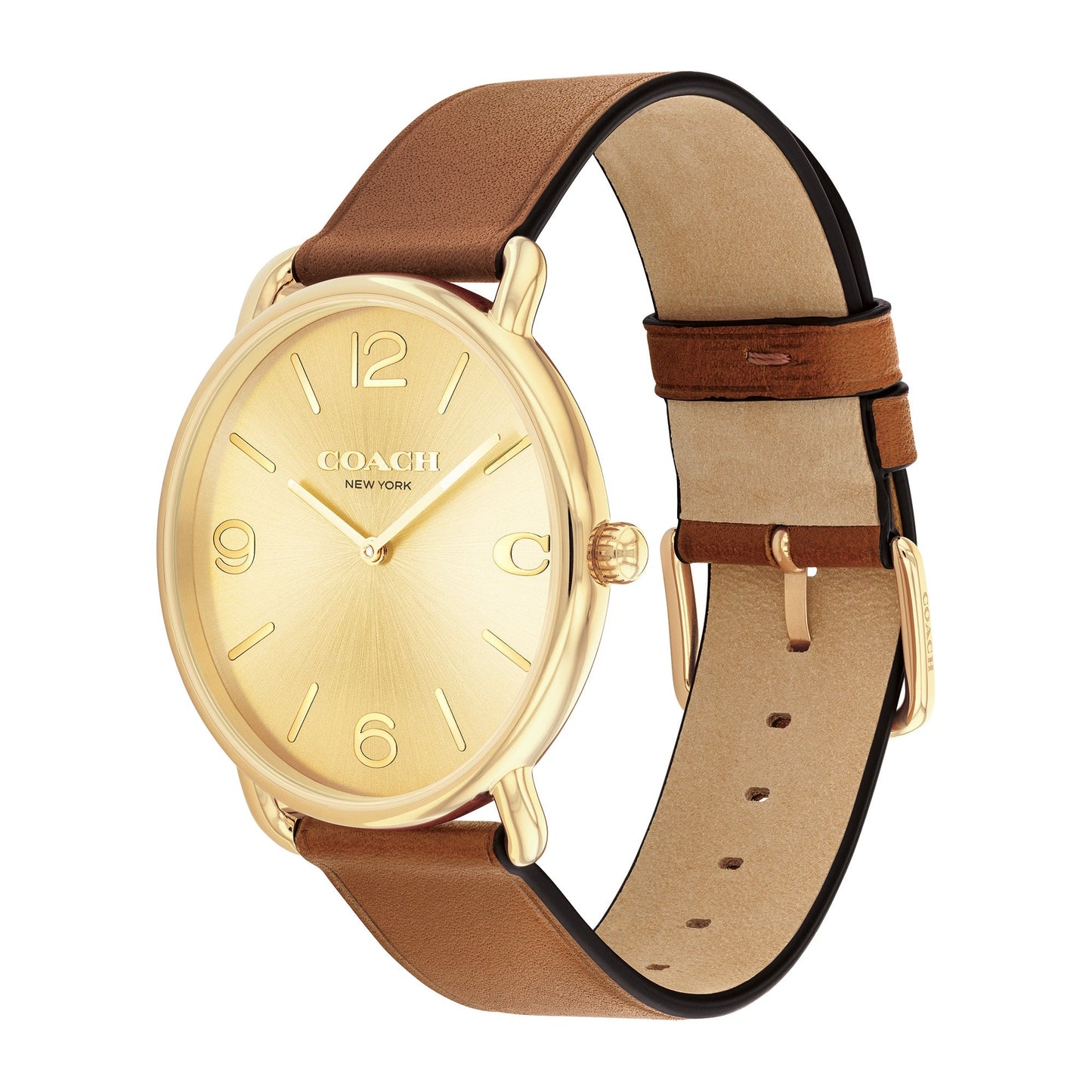MENS' ELLIOT LEATHER STRAP WATCH