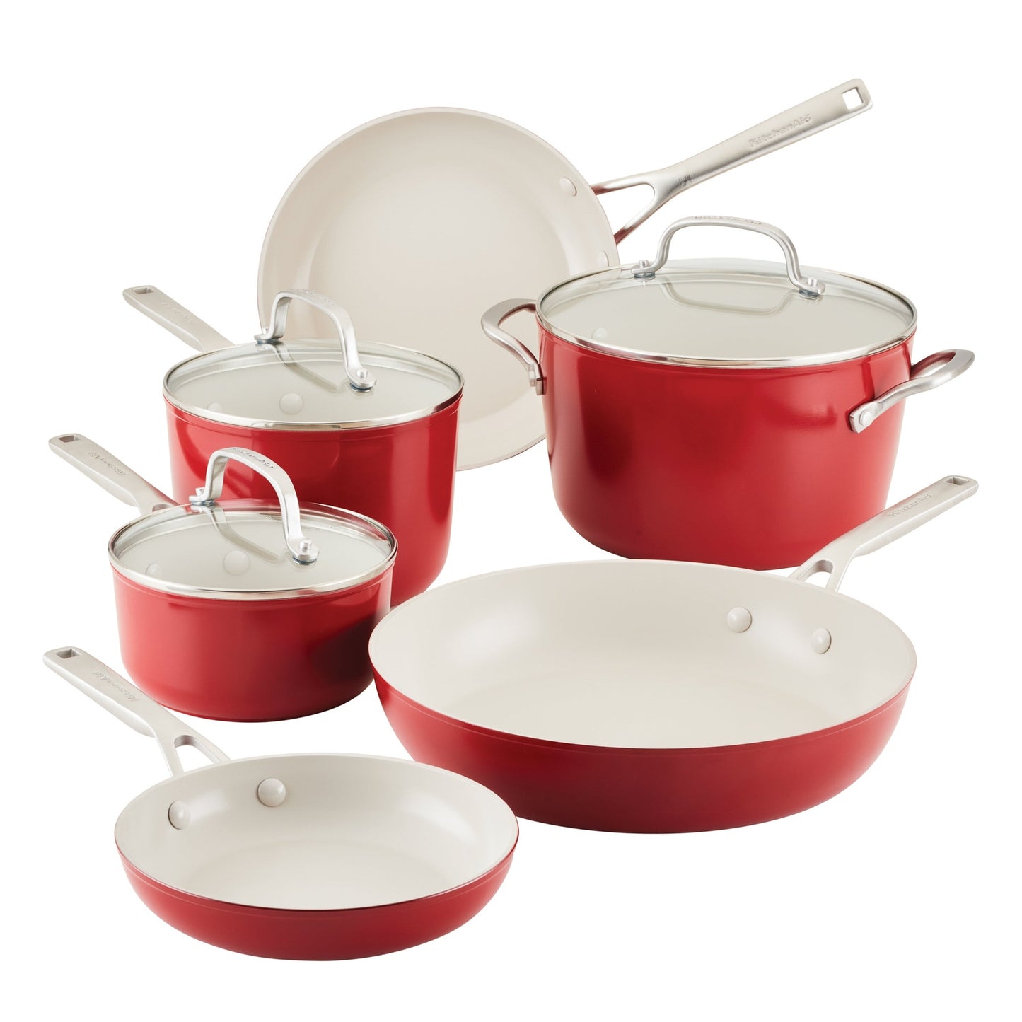 9PC HARD ANODIZED CERAMIC NONSTICK COOKWARE SET