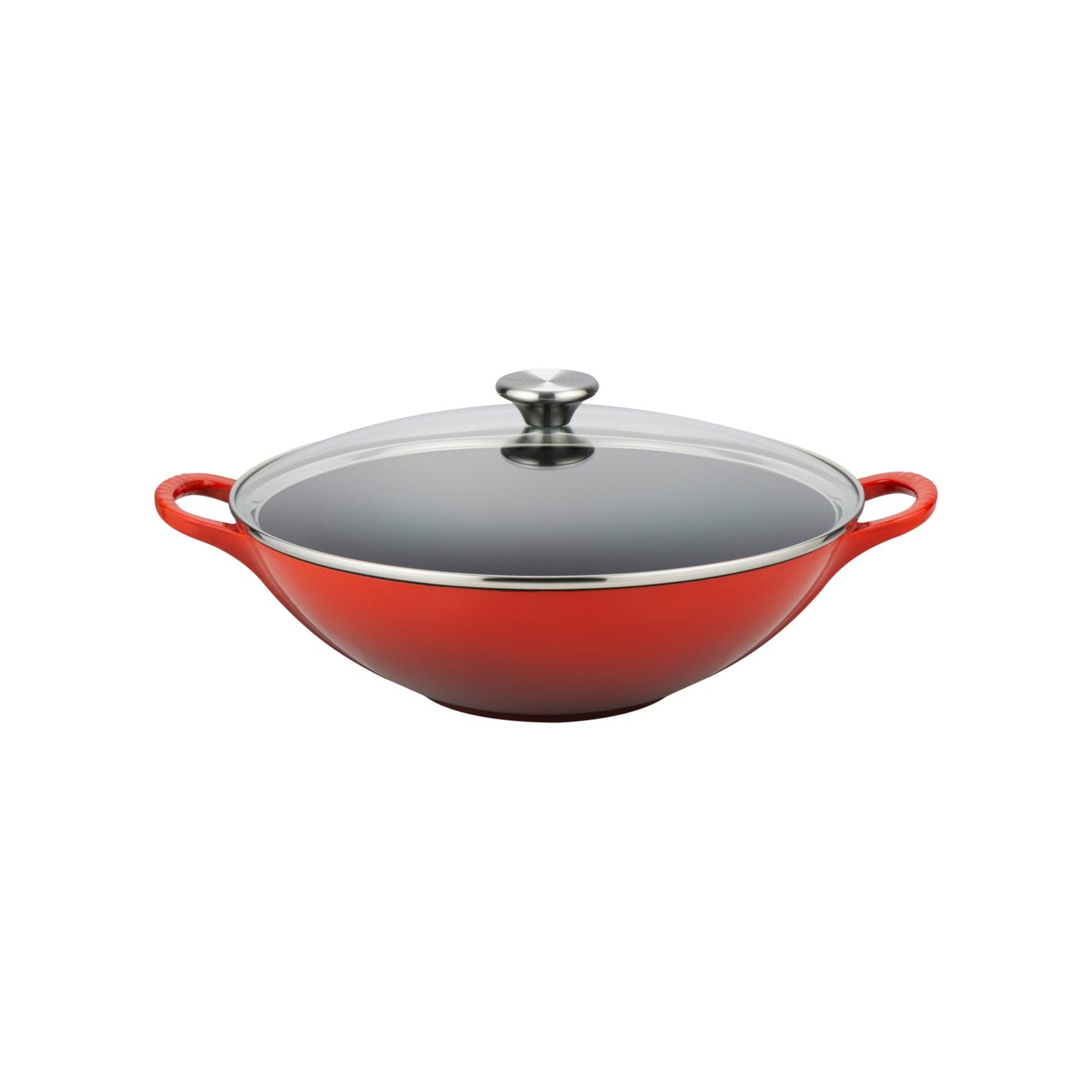 5QT SIGNATURE CAST IRON WOK W/ GLASS LID