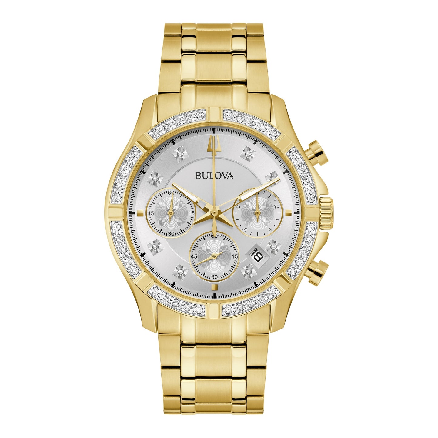 MEN'S CLASSIC DIAMOND CHRONOGRAPH STAINLESS STEEL WATCH, DIAL