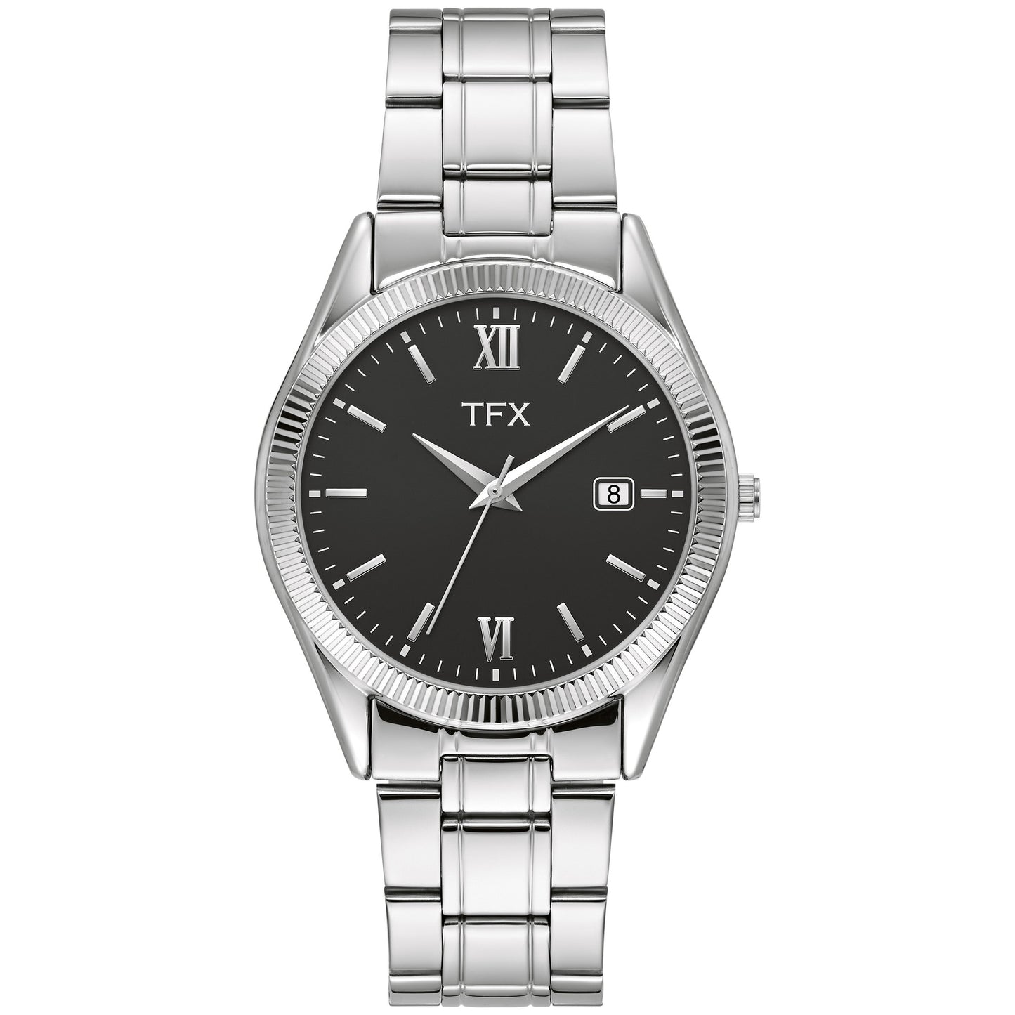 MEN'S TFX BY BULOVA SILVER-TONE STAINLESS STEEL WATCH DIAL