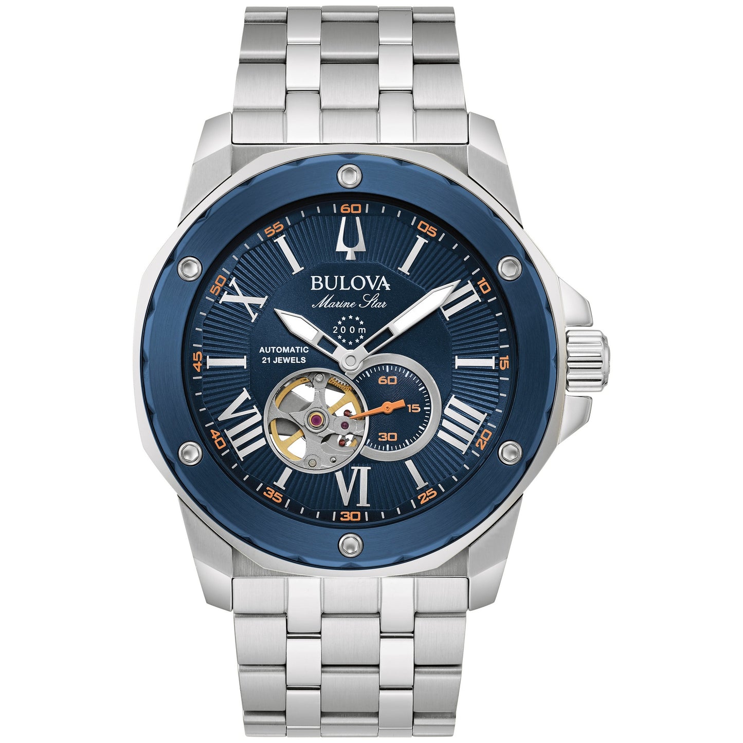 MEN'S MARINE STAR AUTOMATIC STAINLESS STEEL WATCH, DIAL