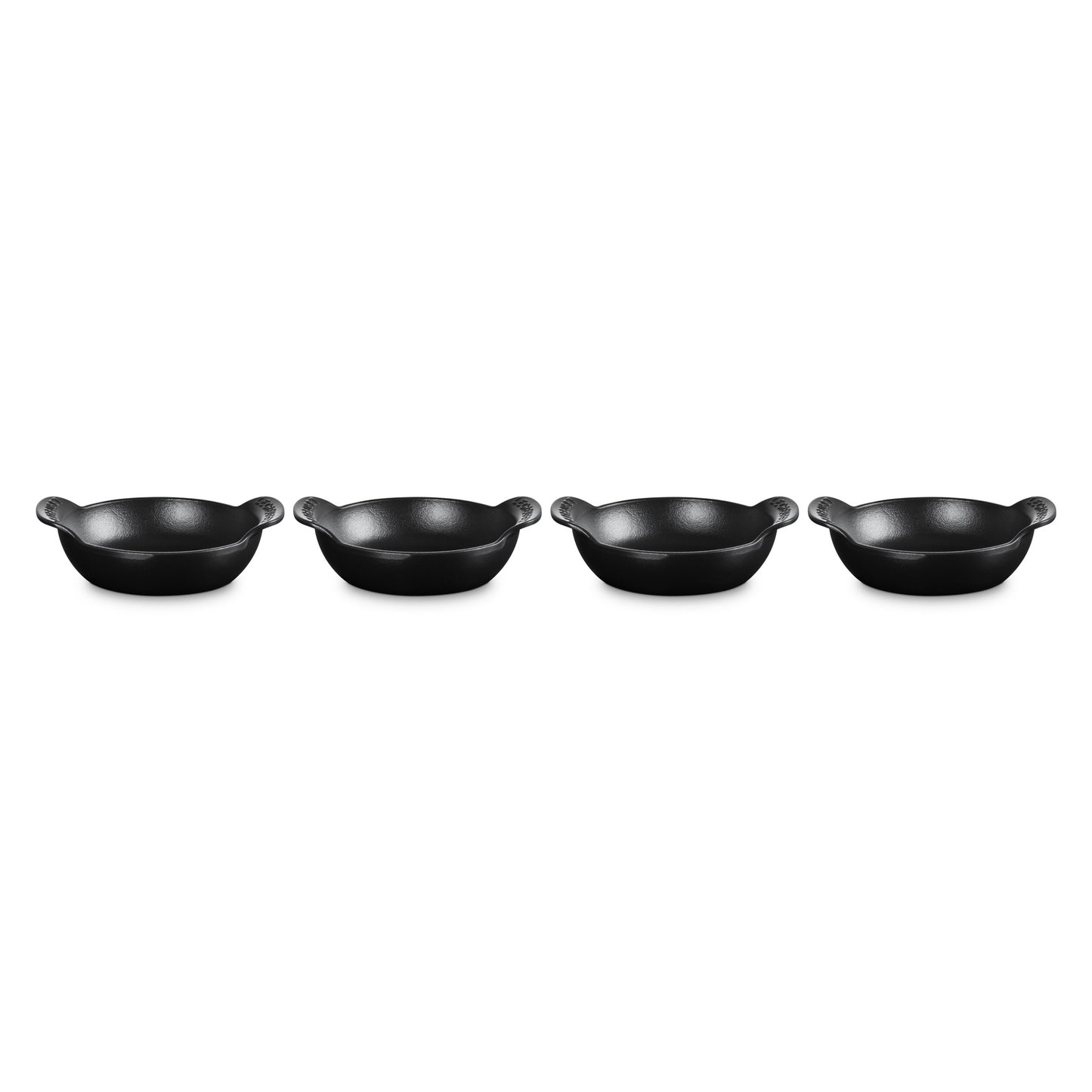 SET OF 4 GOURMAND CAST IRON MINI OVAL 0.3QT BRAISERS