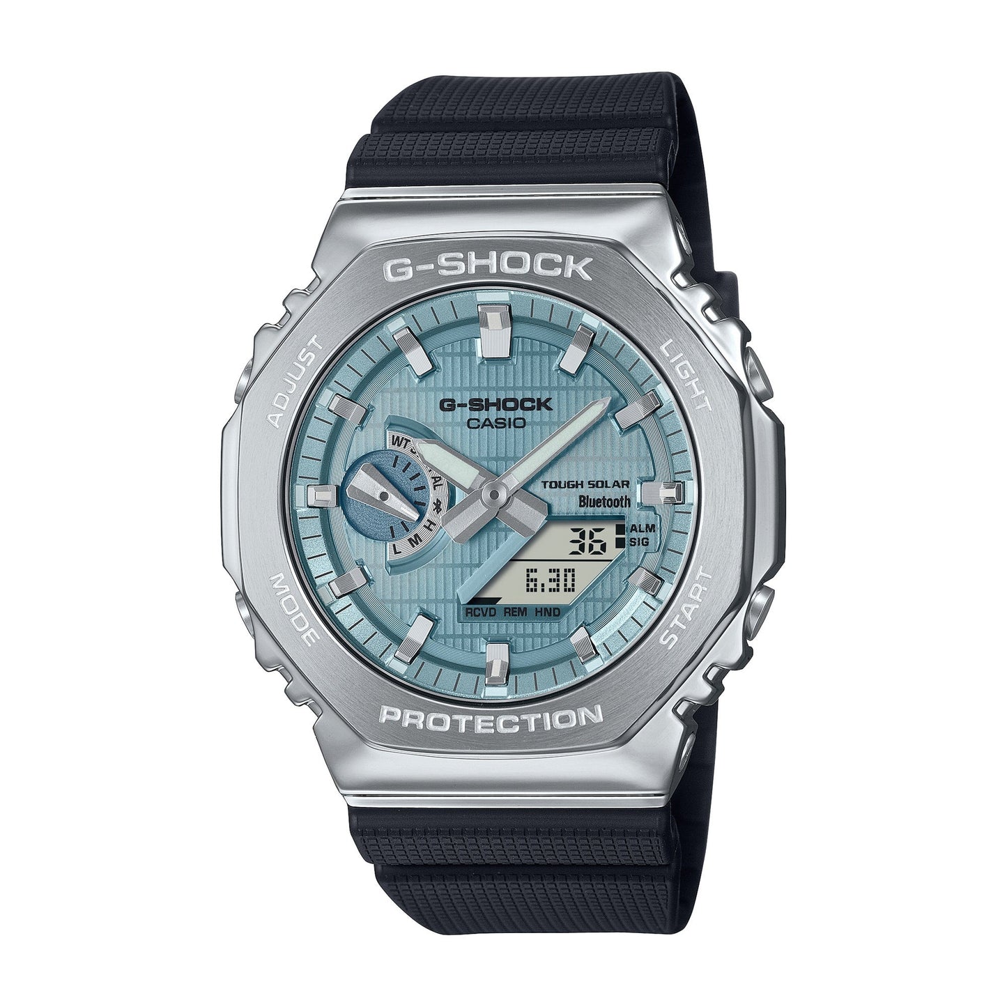 MEN'S 2100 G-SHOCK OCTAGON SLIM ANA-DIGI RESIN WATCH, DIAL