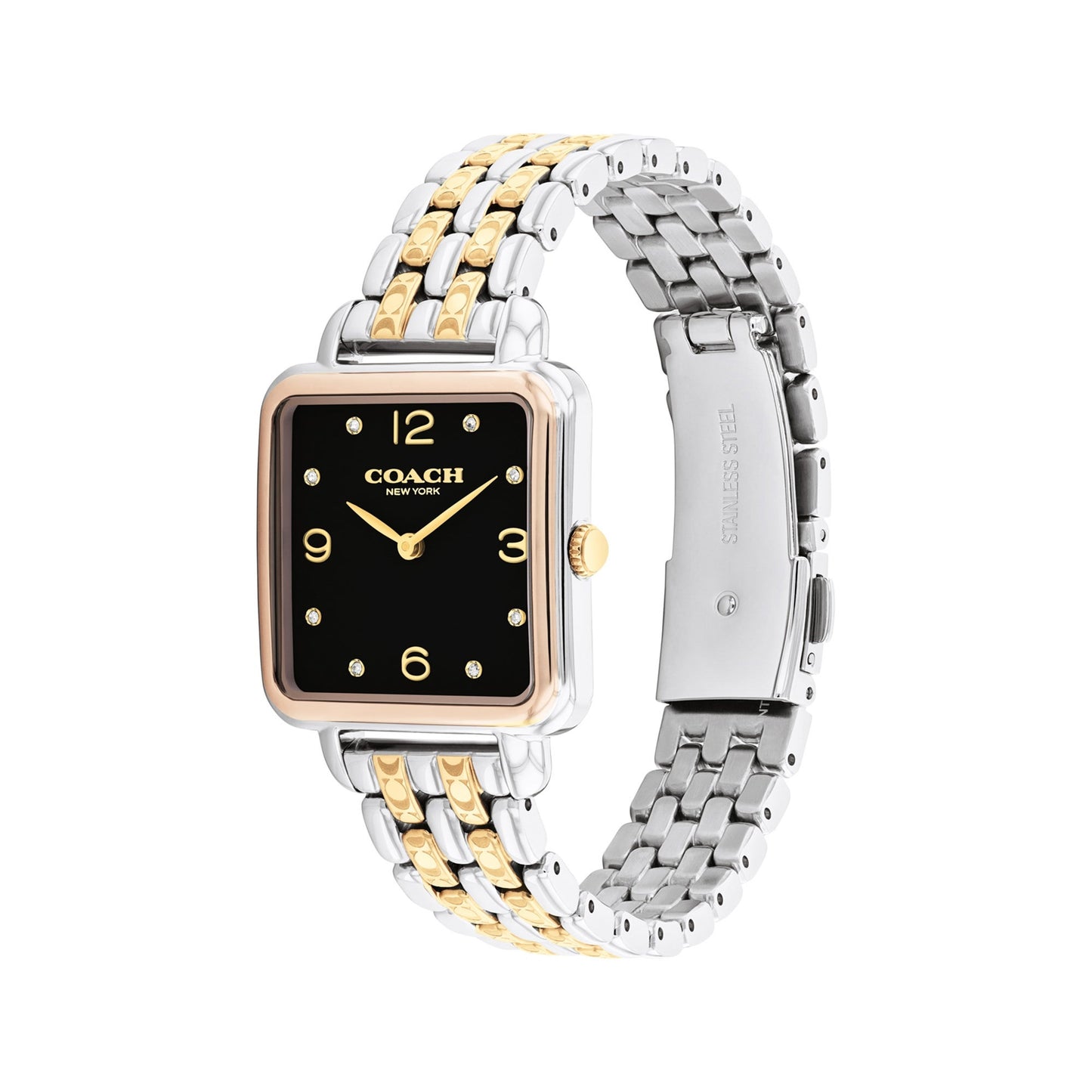 LADIES CASS SQUARE STAINLESS STEEL WATCH DIAL